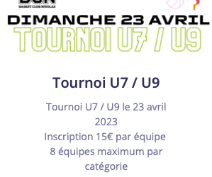 Tournoi U7 / U9 – Dimanche 23 avril