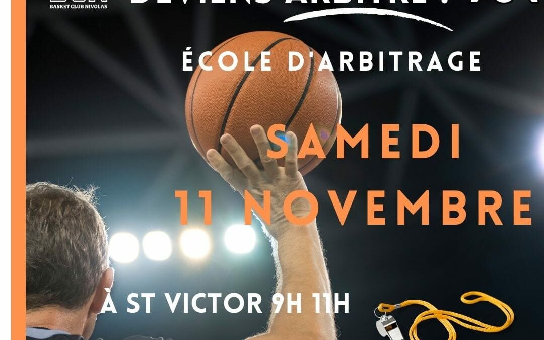 ECOLE D’ARBITRAGE SAMEDI 11 NOVEMBRE